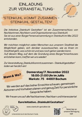 Veranstaltung „Steinkuhl kommt zusammen – Steinkuhl gestalten
